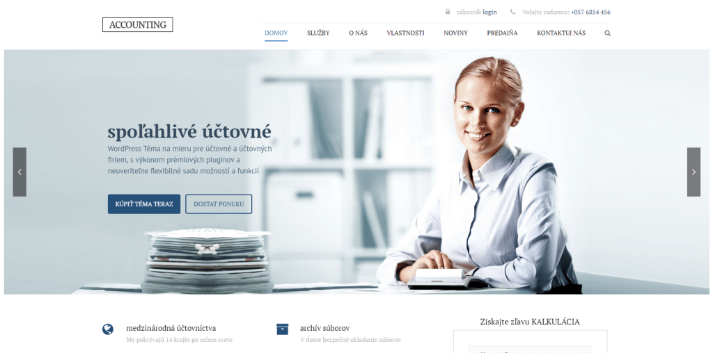 Webové stránky pre Účtovníctvo - Účtovníkov - Účtovnícke firmy